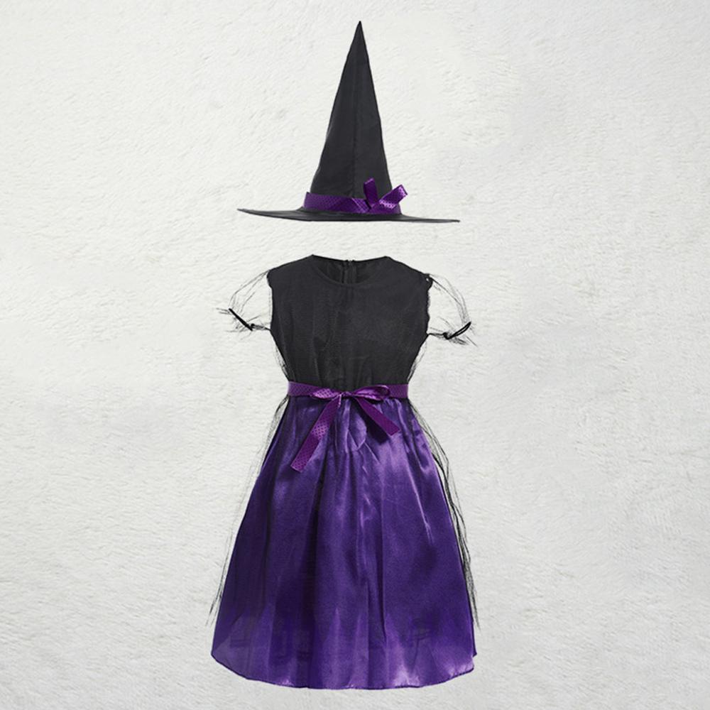 Kids Halloween Witch & Elf Mesh Dress Cute Cloak Cosplay Costume