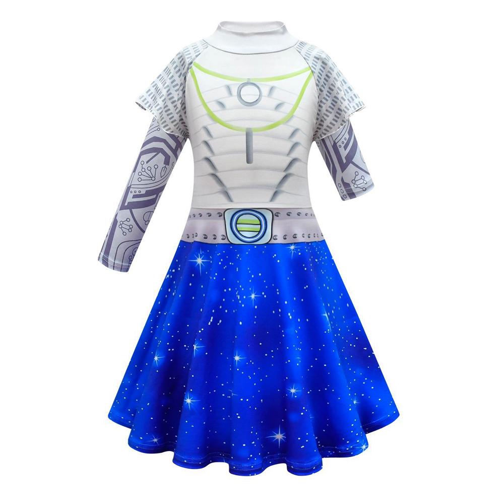 Girls Kids A-Li Dress Alien Cosplay Costume Full Set with Gloves Bag