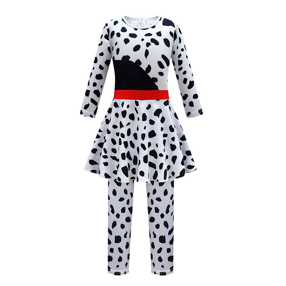 Kids Dalmatian Print Jumpsuit Full Set Cosplay Costume