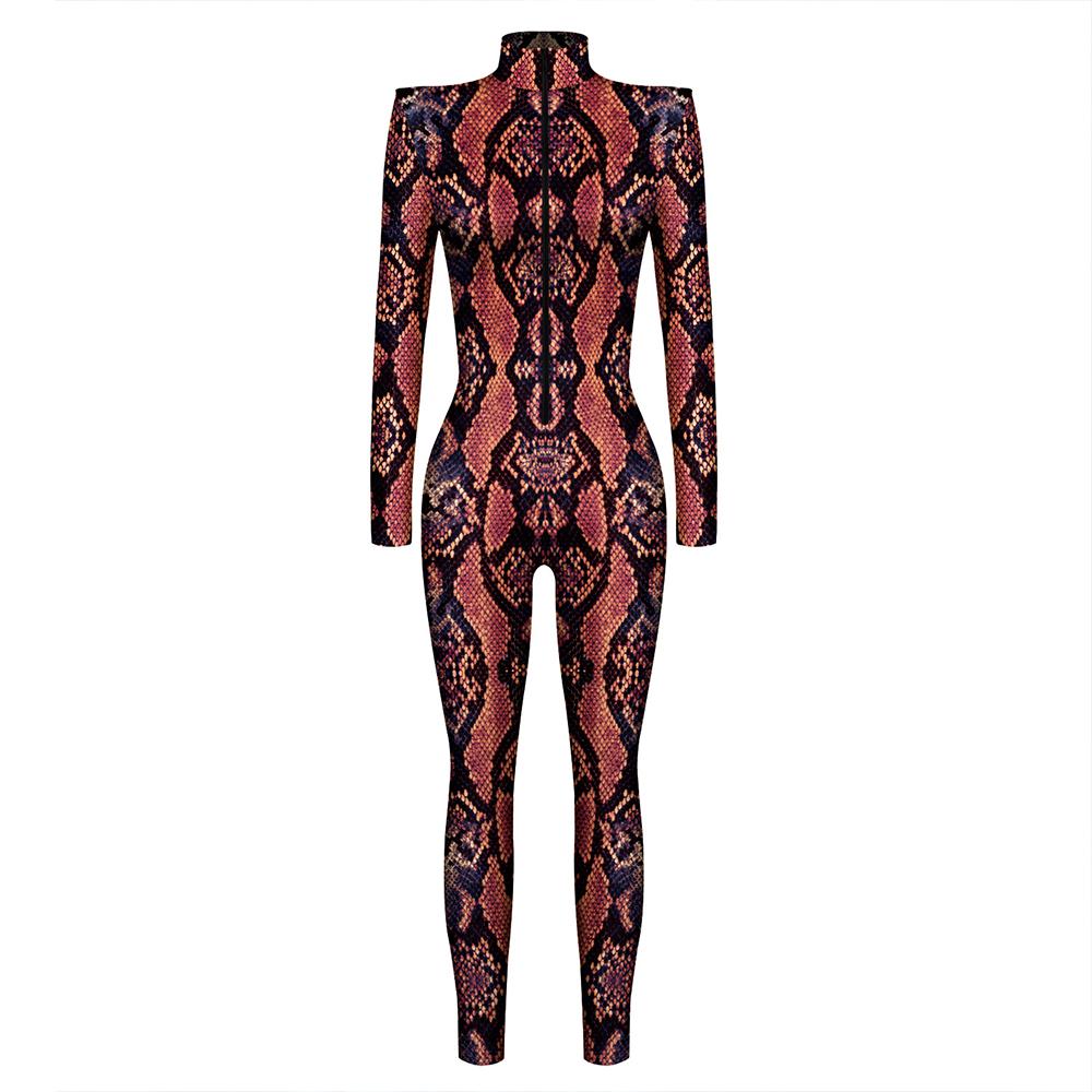 Halloween Costume Snakeskin Print Jumpsuit