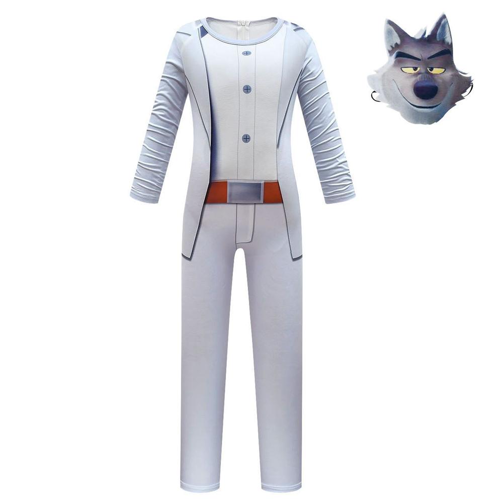 Kids Wolf Costume Jumpsuit Mask Copsplay Outfit