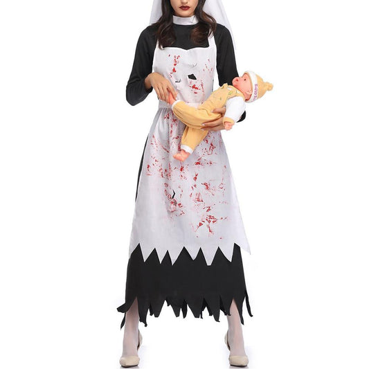 Women's Nun Costume With Mock Apron