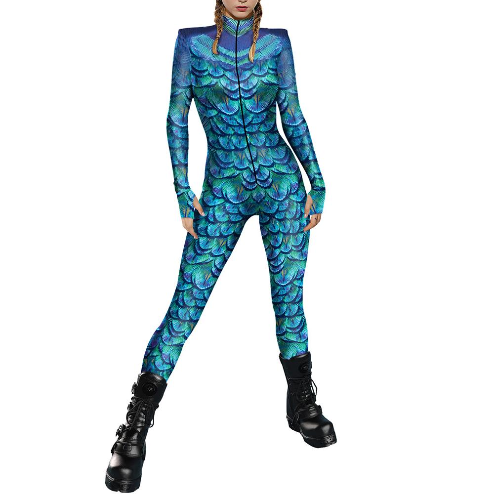 Halloween Costume Snakeskin Print Jumpsuit