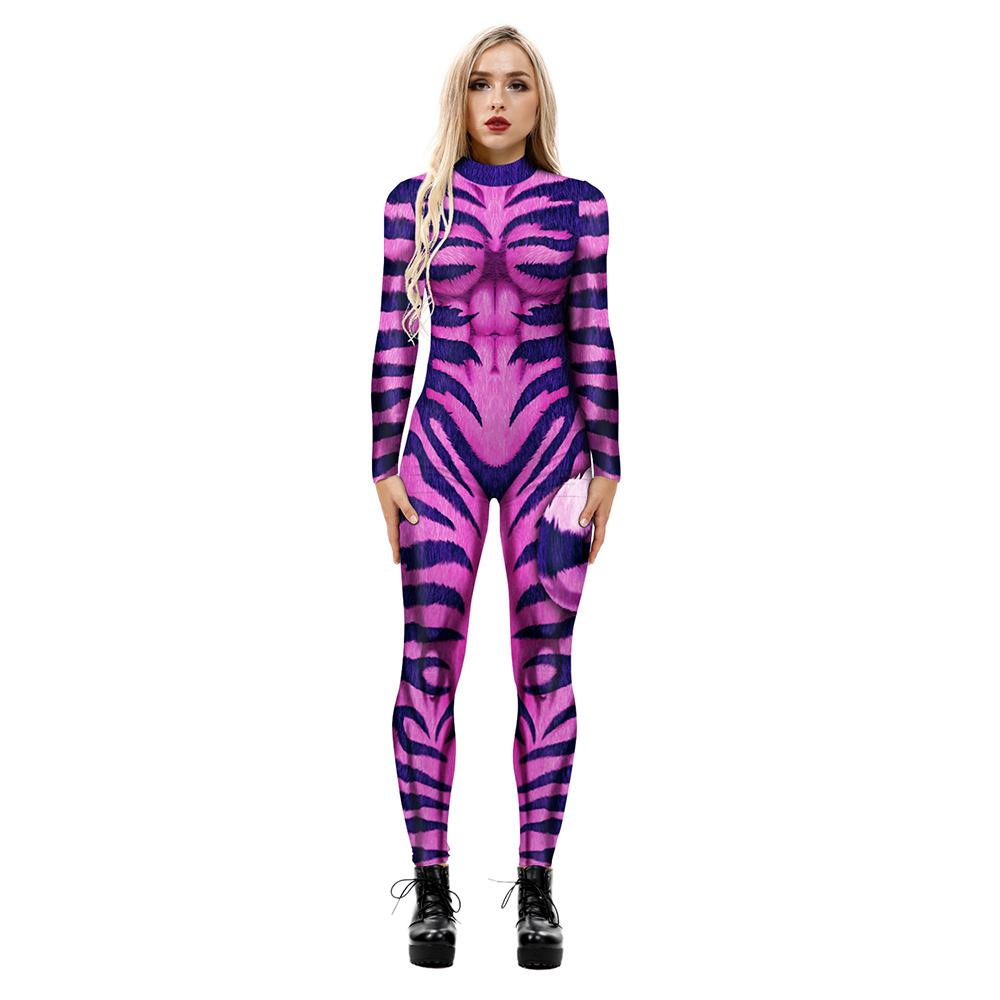 Halloween Costume Skeleton Print Jumpsuit