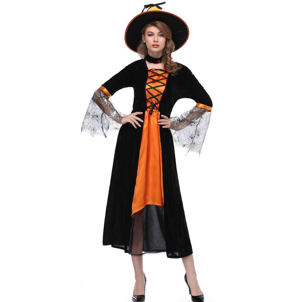 Halloween Witch Colorblock Dress Costume