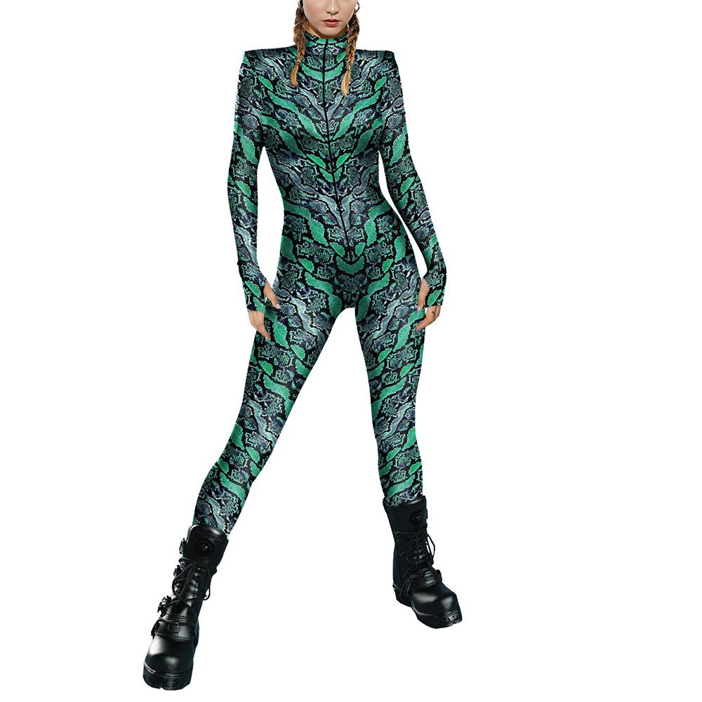 Halloween Costume Snakeskin Print Jumpsuit