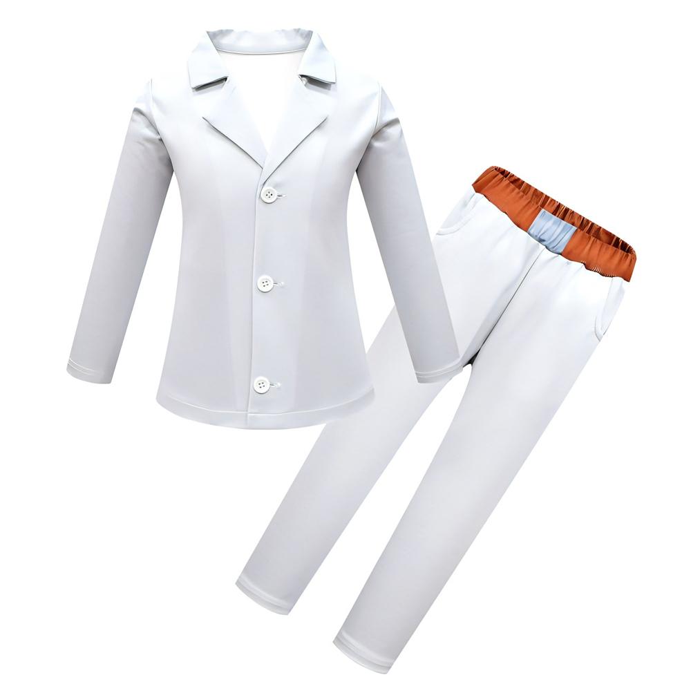 Kids White Suits With Wolf Mask Cosplay Costume