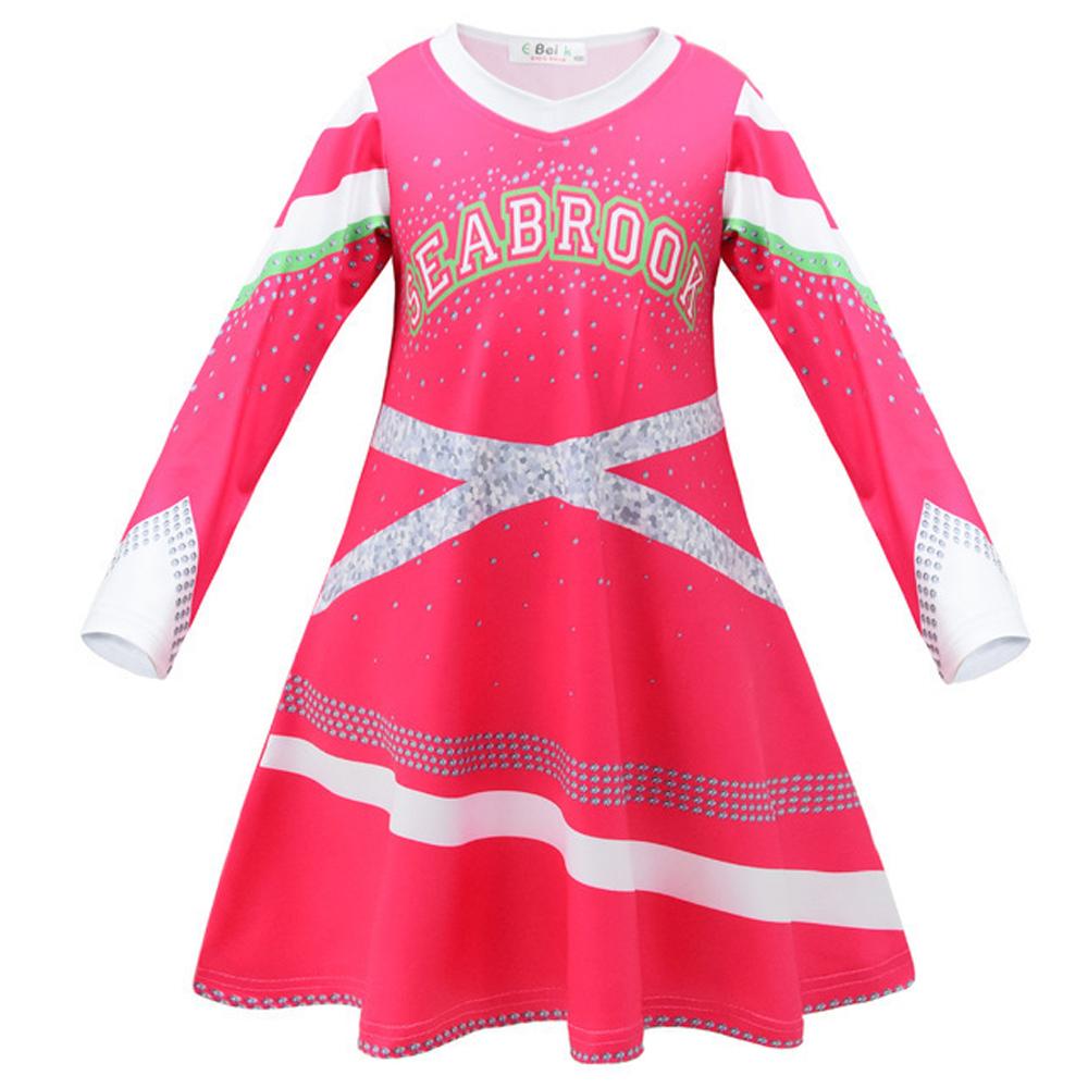 Girls Blue Pink Long Sleeve Dress Cosplay Costume for Halloween