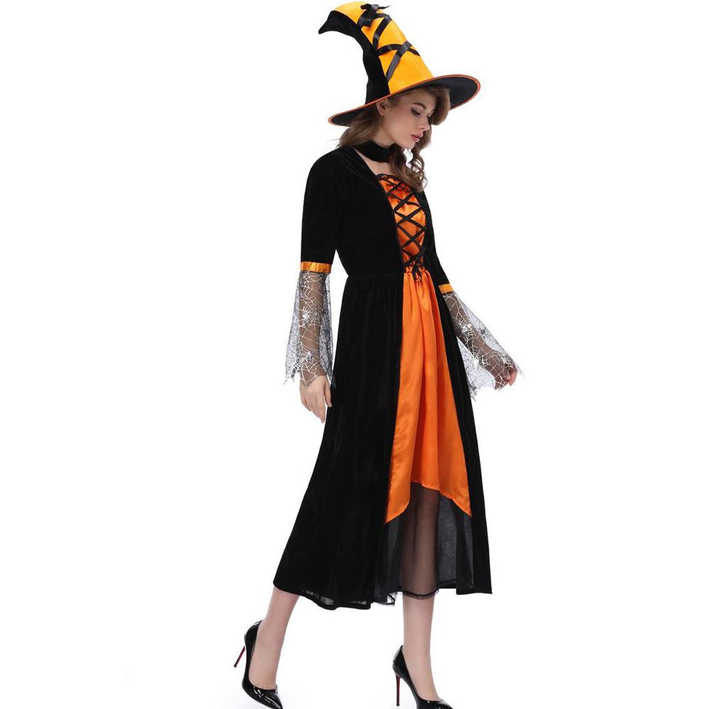 Halloween Witch Colorblock Dress Costume