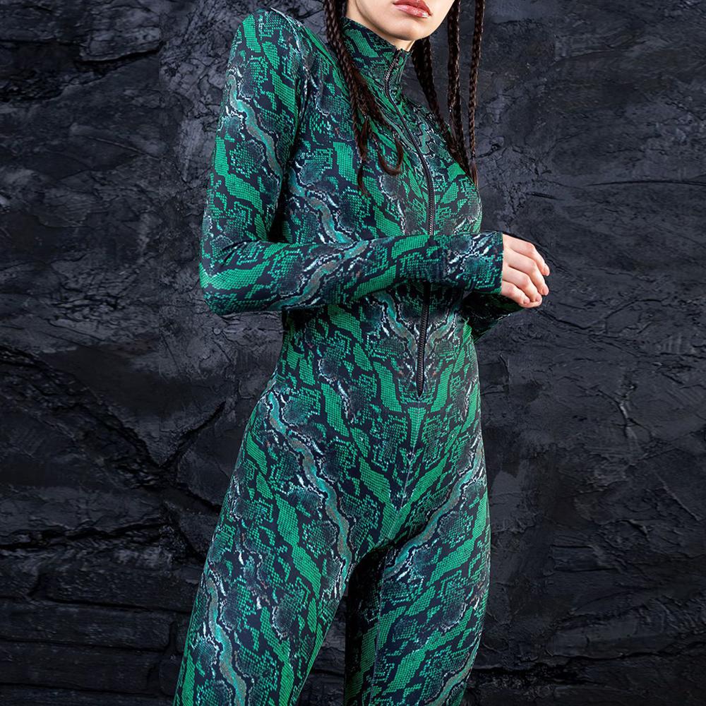 Halloween Costume Snakeskin Print Jumpsuit