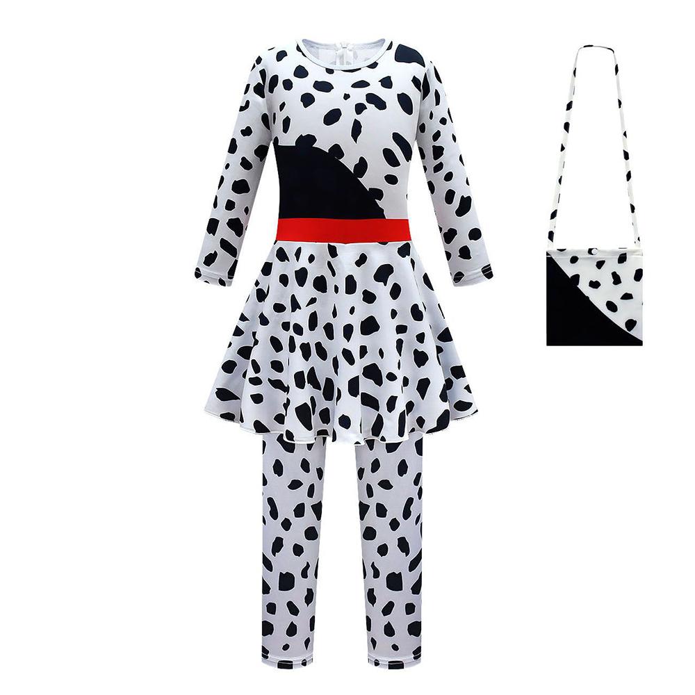 Kids Dalmatian Print Jumpsuit Full Set Cosplay Costume