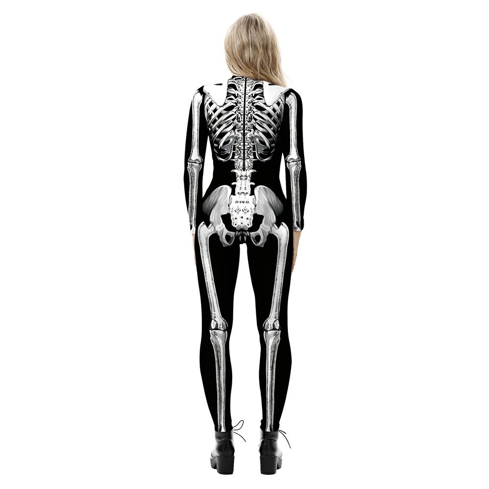 Halloween Costume Skeleton Print Jumpsuit