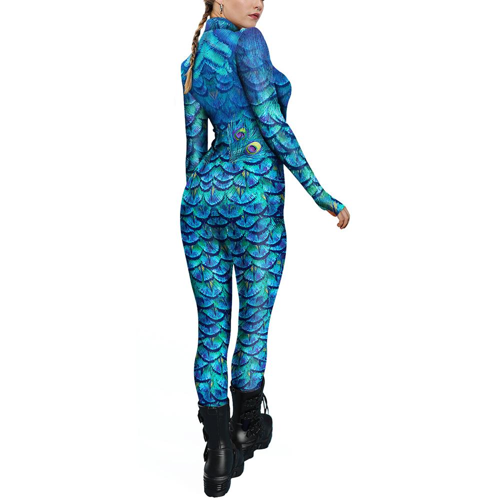 Halloween Costume Snakeskin Print Jumpsuit