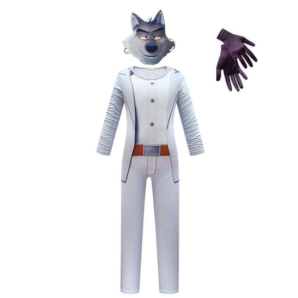 Kids Wolf Costume Jumpsuit Mask Copsplay Outfit