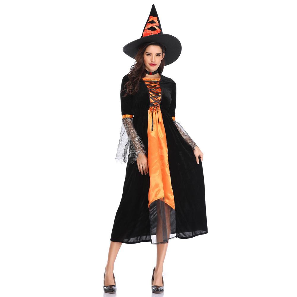 Halloween Witch Colorblock Dress Costume