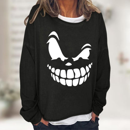 Grimace Print Crewneck Long Sleeve Sweatshirt