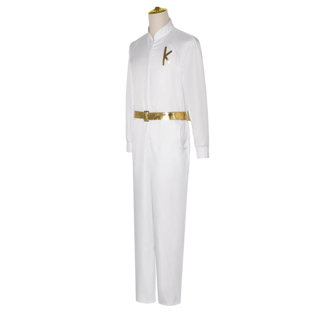 Ken Dancing Suit Adult White Disco Jumpsuit Ryan Gosling Cosplay Costume for Halloween Party