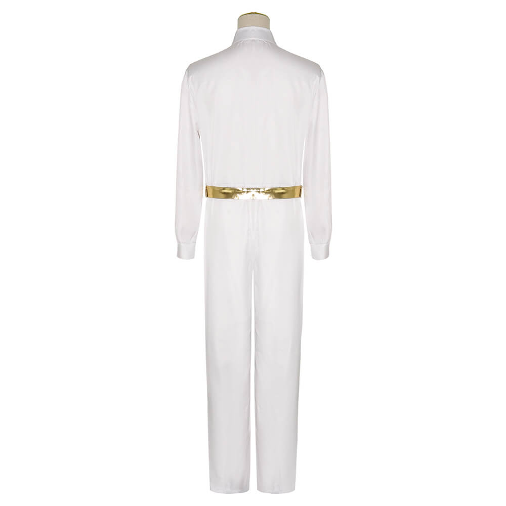 Ken Dancing Suit Adult White Disco Jumpsuit Ryan Gosling Cosplay Costume for Halloween Party