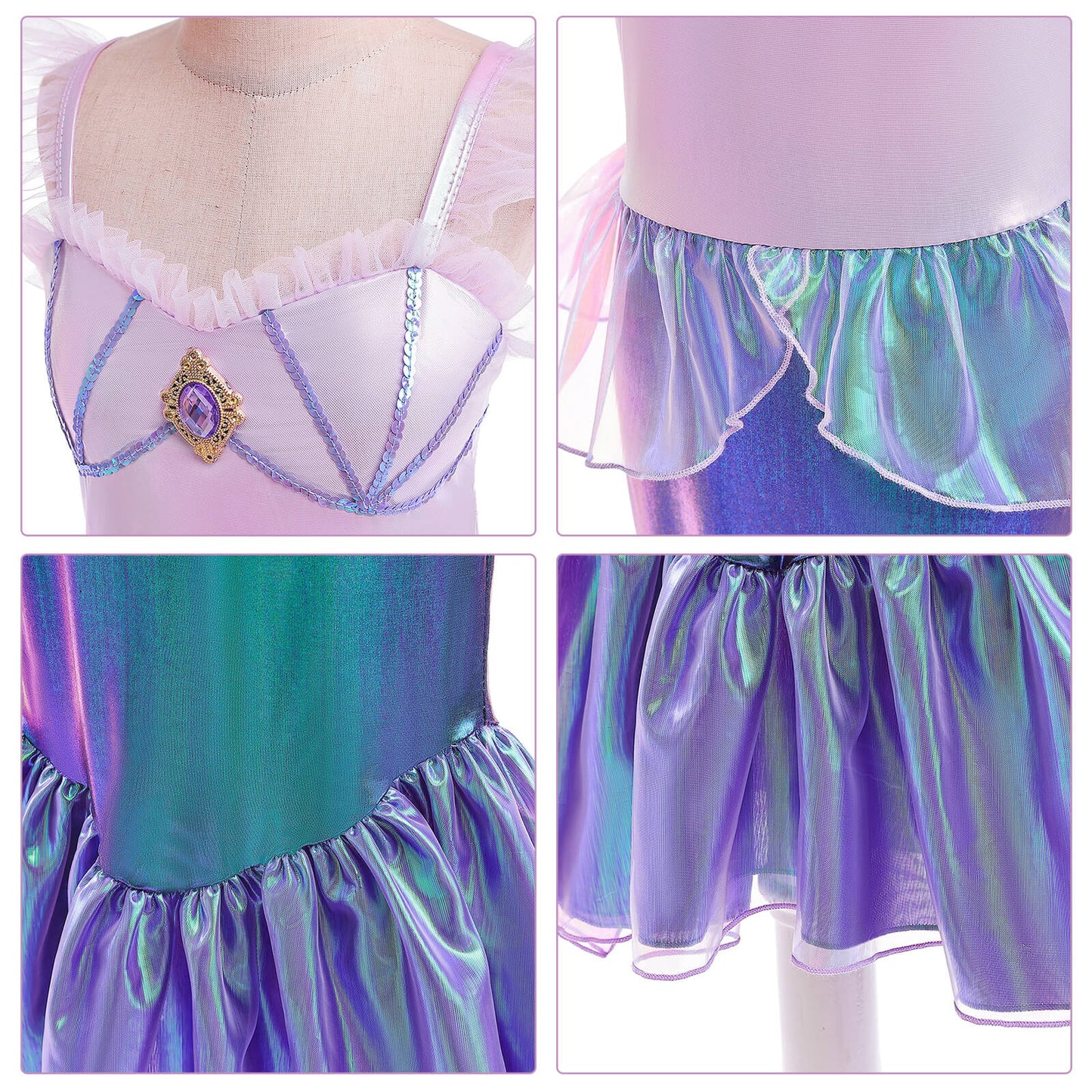 Little Mermaid Costume for Girls Ariel Princess Outfit 2023 Ariel Dress for Kids Dress Up